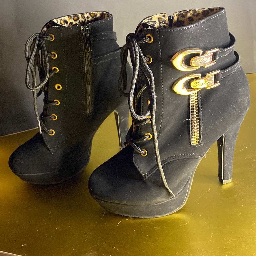 Black and Gold Booties